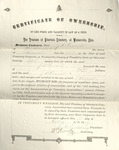 Certificate of Ownership, John B. Cornell, October 3, 1879 by John B. Cornell
