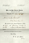 Receipt for Angeline Cornell's Annual Insurance Payment, January 7, 1869 by Angeline Cornell