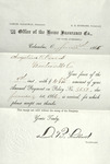 Insurance Receipt for Angeline Cornell, January 9, 1866 by Angeline Cornell