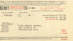 Insurance Remittance, Geneva Cornell, March 26, 1930