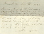 Note, Johnathan Hatch, December 31, 1866 by Johnathan Hatch