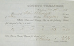 County Tax Receipt, John B. Cornell, November 1, 1855 by John B. Cornell