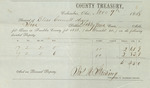 County Tax Receipt, Elias Cornell Heirs, November 9, 1858 by Elias Cornell