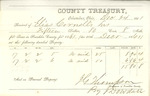 County Tax Receipt, Elias Cornell's Heirs, December 24, 1861 by Elias Cornell