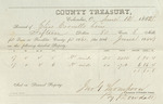 County Tax Receipt, Elias Cornell Heirs, June 12, 1862 by Elias Cornell