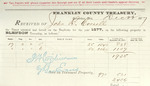 County Tax Receipt, John B. Cornell, December 22, 1877