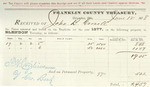 County Tax Receipt, John B. Cornell, June 12, 1878