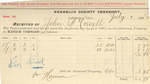 County Tax Receipt, John B. Cornell, July 1, 1882 by John B. Cornell