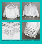 Bodice, White Linen, Crocheted Lace Insertion, Tucks, Boned by 016