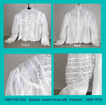 Bodice, Cream China Silk, Netting, Irish Lace, Monobosom by 053