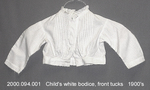 Bodice, F, Child's, White, Long Sleeve, Front Tucks by 094