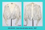 Bodice, Cream China Silk, Lace Long Cuffs, Bib Collar by 000