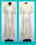 Dress, Beige Shantung, Lace by 001