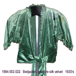 Jacket, F, Bed, Teal Cire Silk Velvet by 002