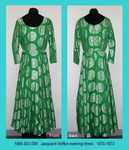 Dress, Evening, Green/White Jacquard Chiffon by 003