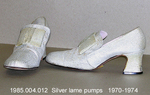 Shoes, Silver Lame, Chunky Heel, Square Toe by 004