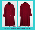 Coat, Wine Wool Boucle by 005
