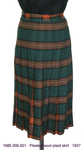 Skirt, Pleated, Dark Green/Orange Wool Plaid by 006