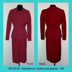Suit, F, Dressmaker, Wool Gabardine, Wine by 006