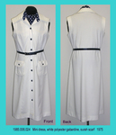 Dress, Mini, White/Navy Polygab Shift by 006