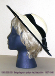 Hat, Picture, Leghorn, Beige/Black by 006