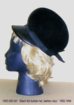 Hat, Bubble Crown, Black Felt, Leather Visor by 006