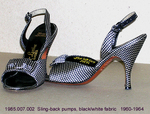 Shoes, Sling-Back, Black/White Check, Spike Heel by 007