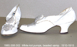 Shoes, White Kid, Beaded Ramp, French Heel by 008