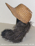Hat, Straw, Tan, Brown Ostrich Feather by 008