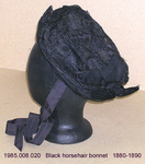 Hat, Bonnet, Black, Horsehair, Ribbons by 008