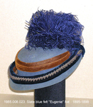 Hat, Slate Blue Felt, Velvet, Trimmed by 008