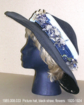 Hat, Picture, Black Straw, Trimmed by 008