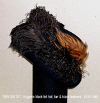 Hat, Eugenie, Black Felt, Feathers by 008