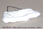 Purse, Fur, White Rabbit, Red Lining, Snap Closure by 008