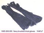 Gloves, Long Navy, Brushed Tricot by 008