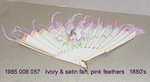 Fan, Ivory, Satin, Pink Feathers by 008