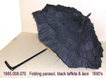 Umbrella, Parasol, Folding, Black Taffeta, Lace by 008