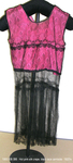 Camisole, Pink Silk Crepe, Black Lace by 008