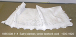 Blanket, Baby, White Bedford Cord, Buttonhole Edging by 008