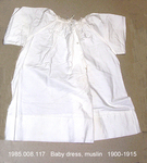 Dress, Baby, Long, White Muslin, Raglan, Drawstring Neckline by 008