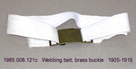 Belt, White 2" Webbing, Brass Buckle by 008