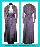 Dress, Purple Satin/Chiffon/Net, Cream Lace Jabot by 008