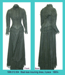 Dress, 2-Piece Black Lace Mourning, Boned Bodice by 012