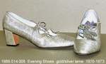 Shoes, Evening, Silver/Gold, Chunky Heel, Laced Vamp by 014