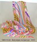 Sari, Multi-Colored Stripe, Tie-Dyed by 015
