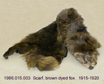 Neck Piece, Fur, Brown Dyed Fox, Head+Tails+Feet by 015