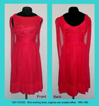 Dress, Evening, Short, Red Organza over Red Taffeta, Full by 018