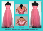 Dress+Jacket, Bridesmaid, Coral Net/Taffeta, Jacket Satin by 019