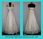 Dress+ Jacket, Wedding, Cream Lace, Halter Neck, Accordion Skirt by 019