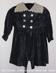 Coat, Child, Black Silk Taffeta, Double Breasted, Fragile by 022